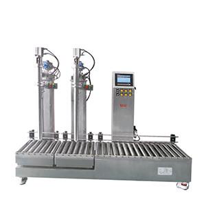 Máquina automática de enchimento de tambor de detergente líquido com dois bicos