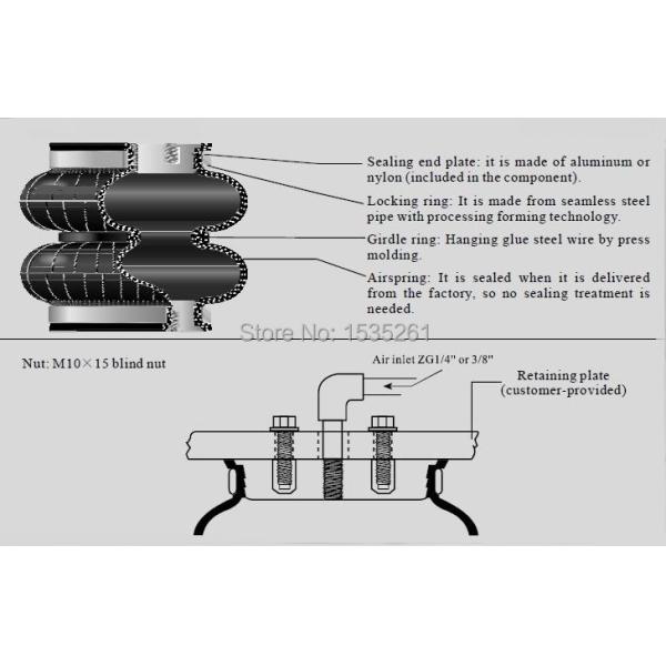 PCBR Rubber Air Suspension Spring Air Bellow SN120140-C