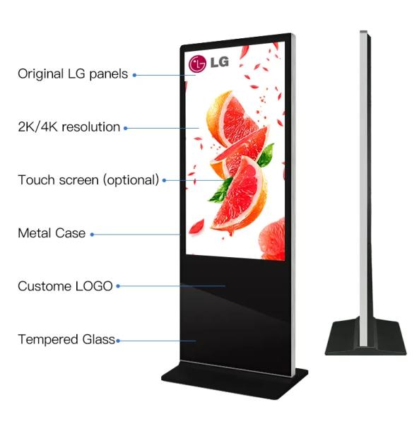 Ready to Ship LCD Digital Signage with 3840*2160 Resolution 500 Nits Brightness and SDK Function for Indoor Outdoor Advertising