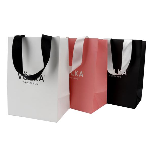 Soft Art Paper Retail Shop Bags With Twisted Handles Customized Logo / Size