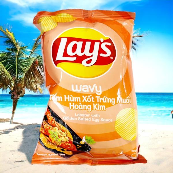 Lay's Lobster Flavored Chips with Golden Salted Egg Sauce - Bulk Offer for Retailers & Wholesalers - 90 G * 40 Bags