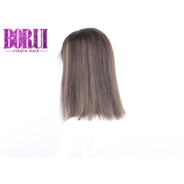 180% Density Mix Color Virgin Hair , Straight Pre Plucked Full Lace Wig