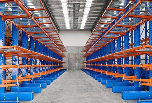 Long Span Warehouse Cantilever Racks , Anti Corrosion Cantilever Metal Shelving
