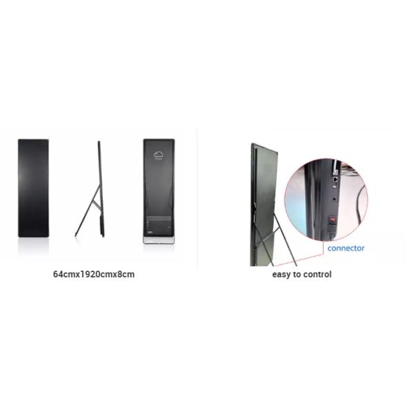 Smart Indoor Digital LED Mirror Display HD Advertising Poster Vertical Screen P2.5