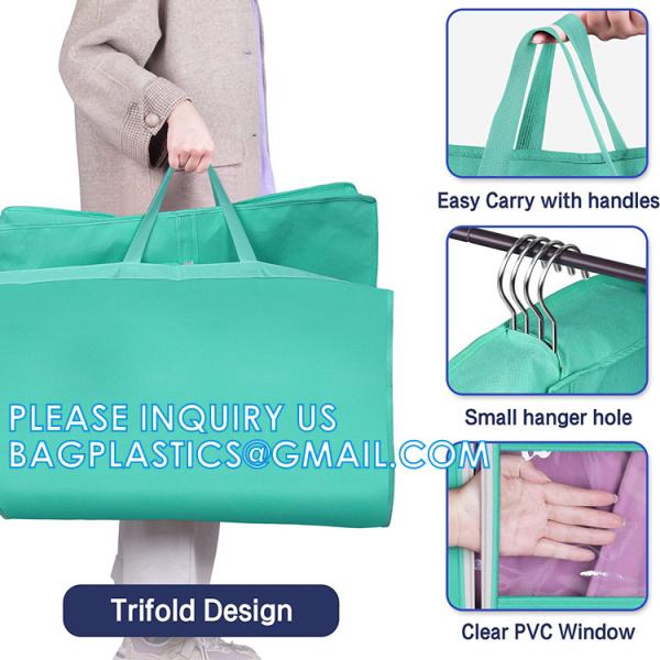 Carry On Garment Bag For Business Travel Canvas Leather Men Suit Cover, Non Woven Dust Cover Bags