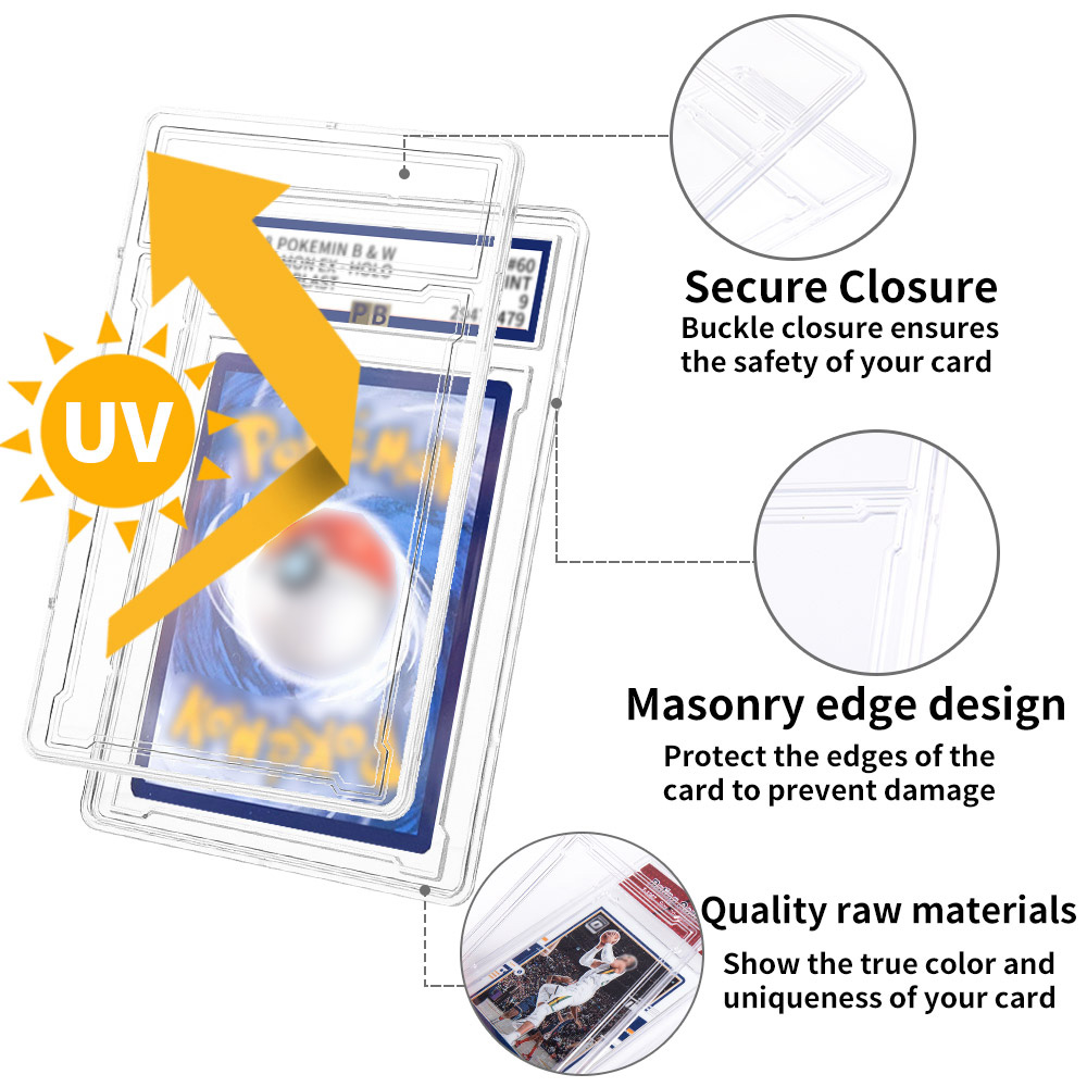Custom Print Logo Ultrasonic 35PT Graded Sports Card Slab Trading Card Holder Hard Plastic Case for PSA Slab