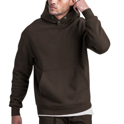 Casual Men Pullover Sweater Hoodie Loose Solid Color Off Shoulder Long Sleeve