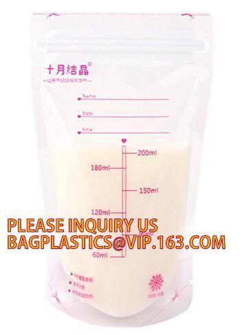 Double Zipper Seal Stand Up Pouch Breast Milk Storage Bags,Stand Up Baby Breast Milk Storage Bag,5 oz breastmilk storage