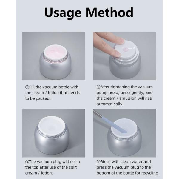 30г/50г Кастомизированный цвет и персонализированный логотип Акриловая бесвоздушная банка Уход за кожей Косметическая банка Упаковка для ухода за кожей UKC44