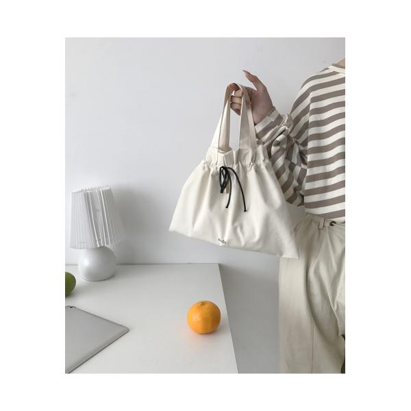 Polyester Lining Material Custom Logo Printed Linen Cotton Canvas Drawstring Tote Bag