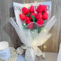 Bouquet de fleurs artificielles de roses de Noël et de tulipes confession cadeau d'anniversaire fabricant de cadeaux de bouquet en gros