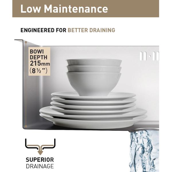 Modern SS 304 Kitchen Sink , Single Basin Stainless Steel Sink With Silver Brushed Finish