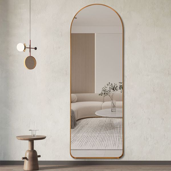 LED Lighted Salon Mirror Full Length Metal Frame Bathroom Mirror Wall Mounted