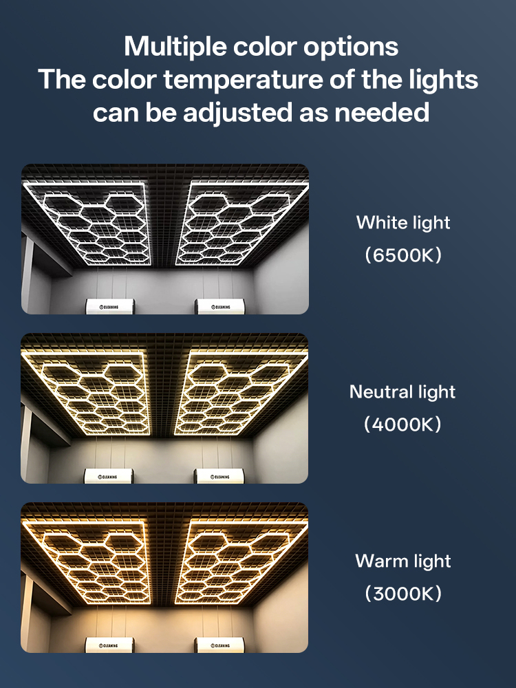 K&C Hexagon Light LED Ceiling Wall Detailing Studio Posh Workshop Light Diy Led Honeycomb Car Workshop Garage Work Light