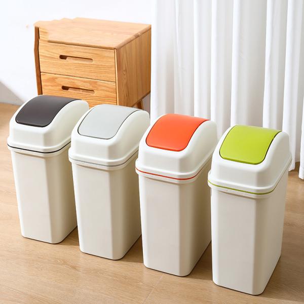 Popular 10L Swing Lid Press Pedal Plastic Trash Can Household Use Eco-Friendly PP Material Customizable Kitchen Home Recyclabl