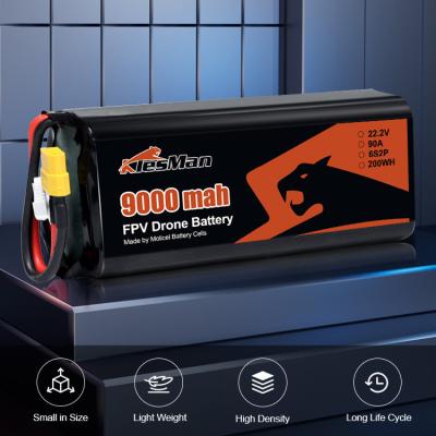 Molicel 6S2P P45B Battery Pack inr-21700 9000mAh 900g for 7inch 10inch FPV drone