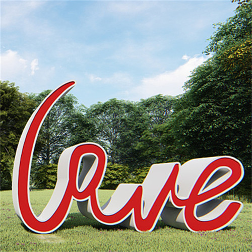 Decorative Stainless Steel Garden Statues Outdoor Customized Love Garden Statue