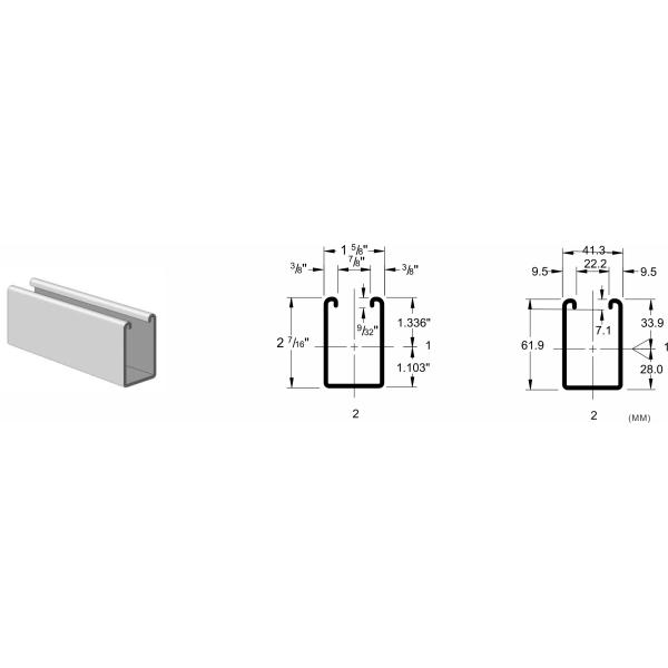 HDG Q235 Galvanized Steel Strut C Channels ES-150