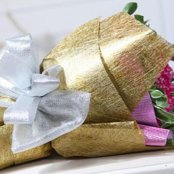 Metallic Nonwoven Flower Wrapping Paper Sheets 60cm*60cm Eco-Friendly Paper