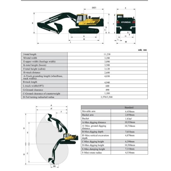 Korea Hyundai Excavator HX350 Jindongyu Machinery 1.6-1.83m3 Bucket Capacity