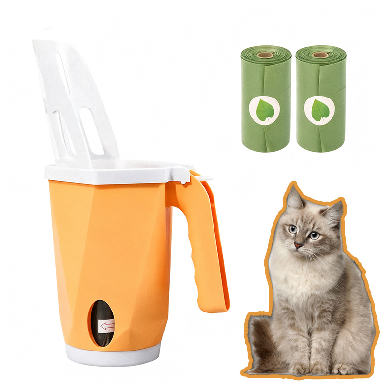 Large Capacity Waste Tank Cat Poop Scoop Cleaning Waste Plastic Quick Cat Litter Scoop All-In-One Cat Litter Scoop Set