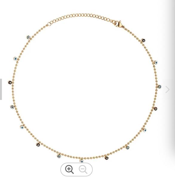 18K Gold Plated Stainless Steel Jewelry Ball Chain Epoxy Eye Ball Charms For Ladies