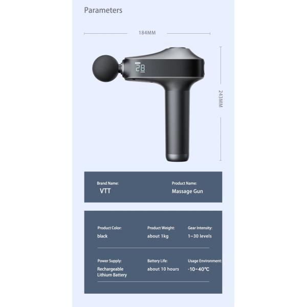 6 Heads Body Massager Gun Brushless Motor Deep Tissue Percussion Muscle Massager