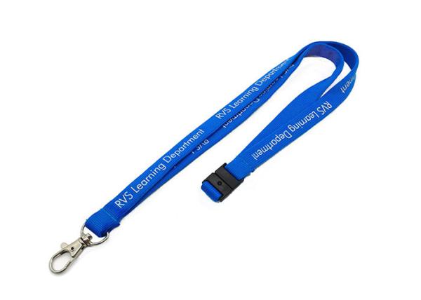 Blue Wide Custom Tubular Lanyards Neck Straps Lanyards For Office Party