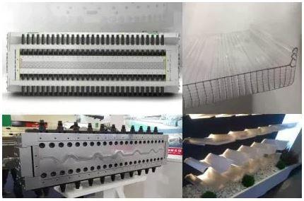 450 Kg / H Capacity PC Hollow Sheet , U Shaped / U Locked Sheet Extrusion Line