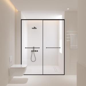 Sala de banho de vidro temperado 3mm-12mm Separação seca e molhada