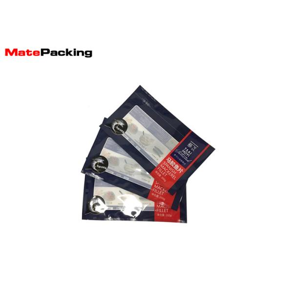 Custom Printed Vacuum Seal Food Bags Three Side Heat Seal With Clear Window