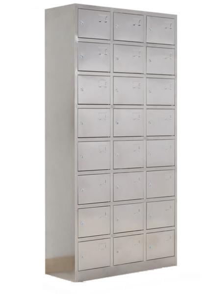 Durable 24 Door Stainless Steel Medicine Display Cabinet Water Resistant For School / Household