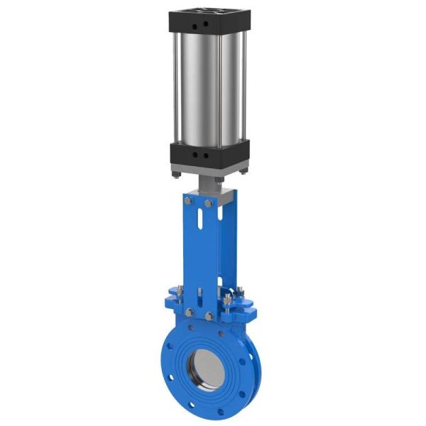 Hot Selling Flanged Knife Pneumatic Gate Valve  Actuator for Wastewater Treatment Paper Industry
