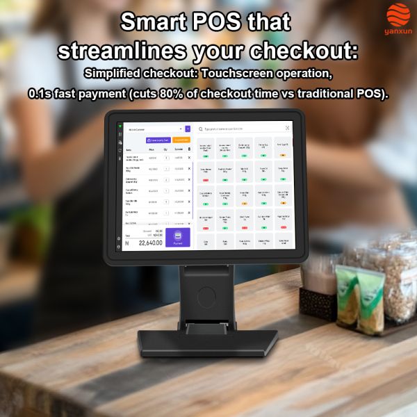 15.6” 10-Point Touch POS Machine  Windows 11 Pro/Android 11, Core i5/2GB RAM, 128GB/32GB Storage, Multi-Port Connectivity for Retail & Hospitality