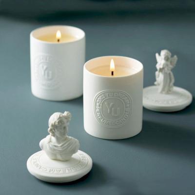 Flame Retardant Ceramic Candle Container Medium Stylish Candle Holder 1.2kg