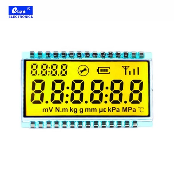 High Quality TN Type Blue / Yellow Numeric LCD Segment Displays Multi-Purpose Durable Goods