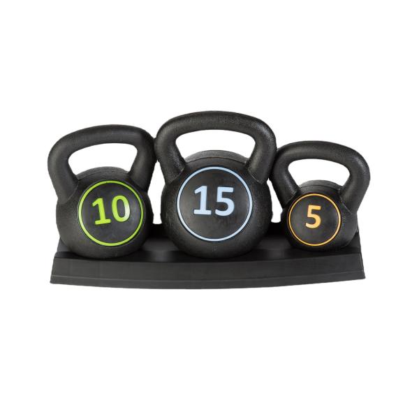 Unisex Workout Fitness Kettlebells 30LB PP Sand Filled Cement Body Solid Kettlebell Set