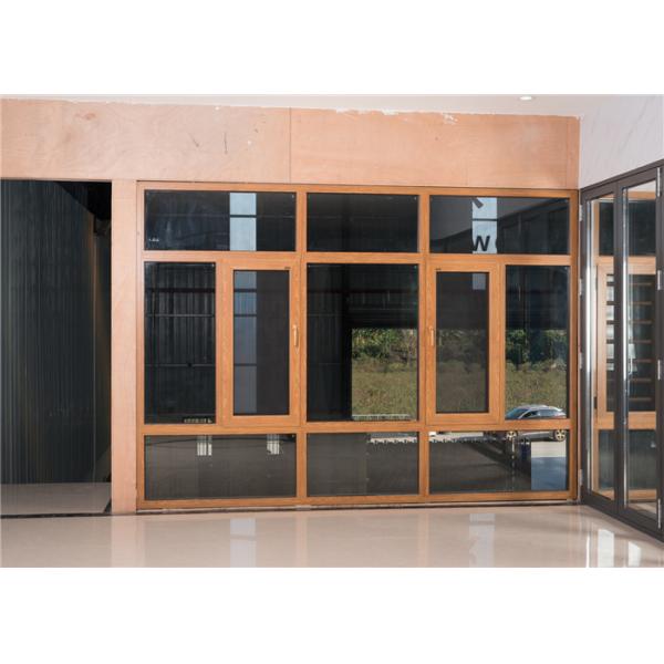 Black Floor Powder Coated Aluminium Windows Aluminum Door For Large Building