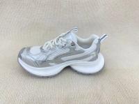 Women white comfort sport shoes with mesh upper breathable and anti slip