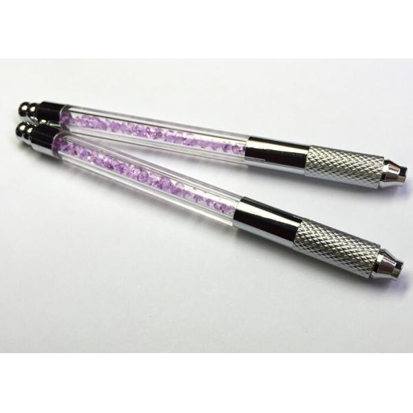 Purple Crystal Manual Tattoo Pen , Disposale Blade Permanent Makeup Tattoo Manual Pen