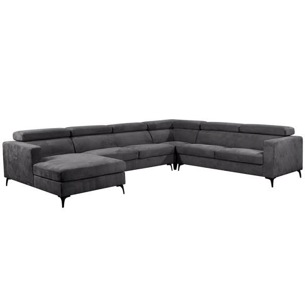 U Shaped Luxury Corner Sofa Anti Fading Stain Resistant Foldable