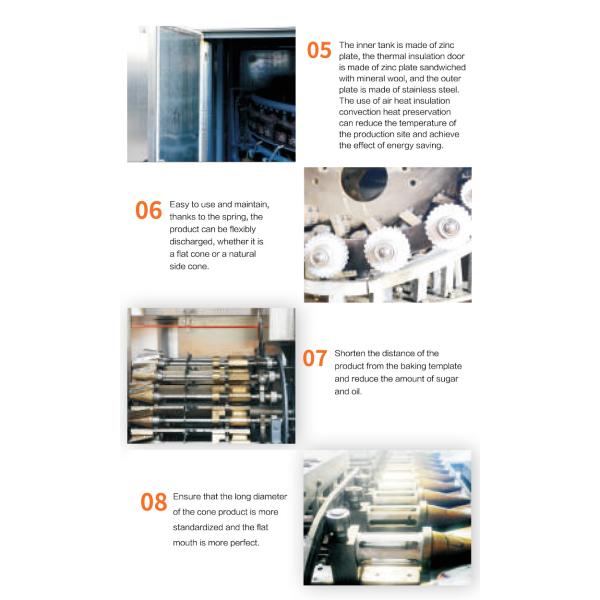 Ice Cream Rolled Cone Production Machine With 71 Cast Iron Baking Templates