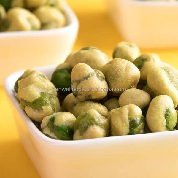 Ervilha verde salgado dos petiscos do OEM do preço de grosso para ervilhas verdes revestidas deliciosas do casamento da barra