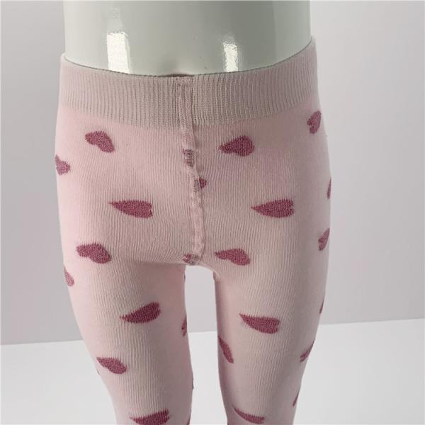 Comfortable Baby Girls Tights in Breathable Cotton with Pink Hearts