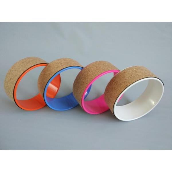 Customized logo Eco-friendly Cork Exercise Wheel/ Cork Yoga Wheel/ Cork Balance Wheel for Wholesale