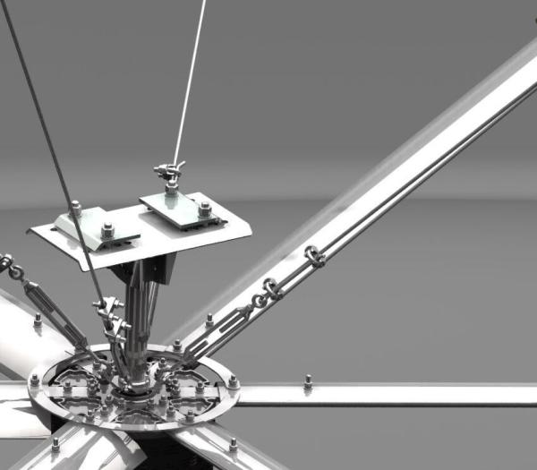 7.3m 50RPM Aluminum Blade Ceiling Fan For Workshop Ventilaition