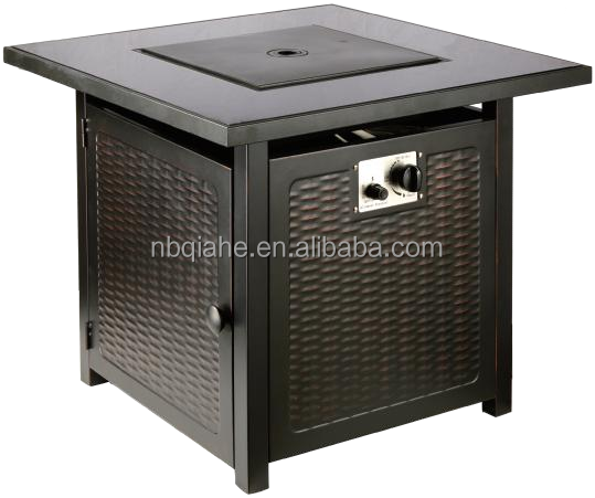 Outdoor Garden Corten Steel BBQ Grill with Rectangle Spherical Smokeless Gas Fire Pit