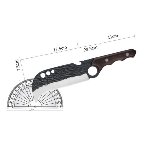 58HRC Wooden Handle Machete LFGB Carbon Steel