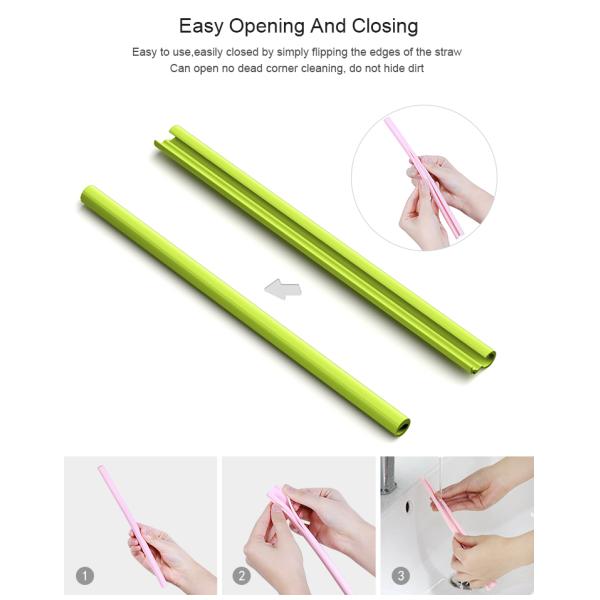 Shenzhen Sells Bpa Free Silicone Openable Straw for Travel Custom Color 230*11mm/17g