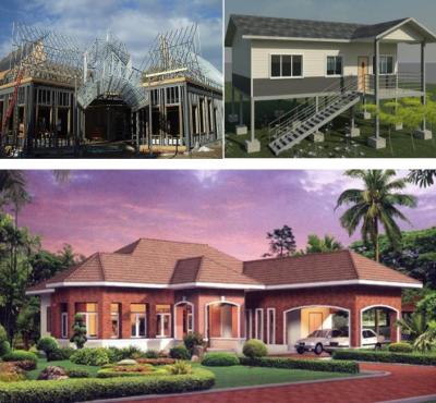 Anti Seismic Steel Frame Villa , G550 Steel Frame Shop 2000mm * 900mm Door